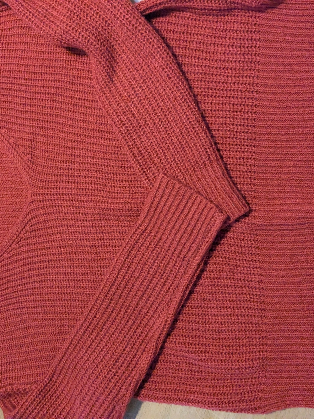 Modcloth Rose-Red Crewneck Knit Sweater